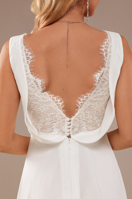 Robe Nuptiale Fluide Col V Élégant - gallery 2