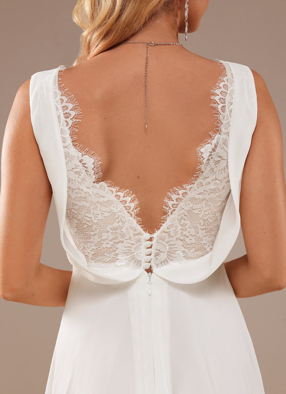 Robe Nuptiale Fluide Col V Élégant - gallery 2
