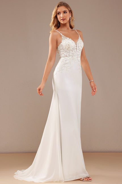 Robe De Mariée Moderne En Mousseline - gallery 5