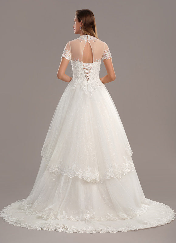 Robe Nuptiale À Volants Délicats - gallery 5