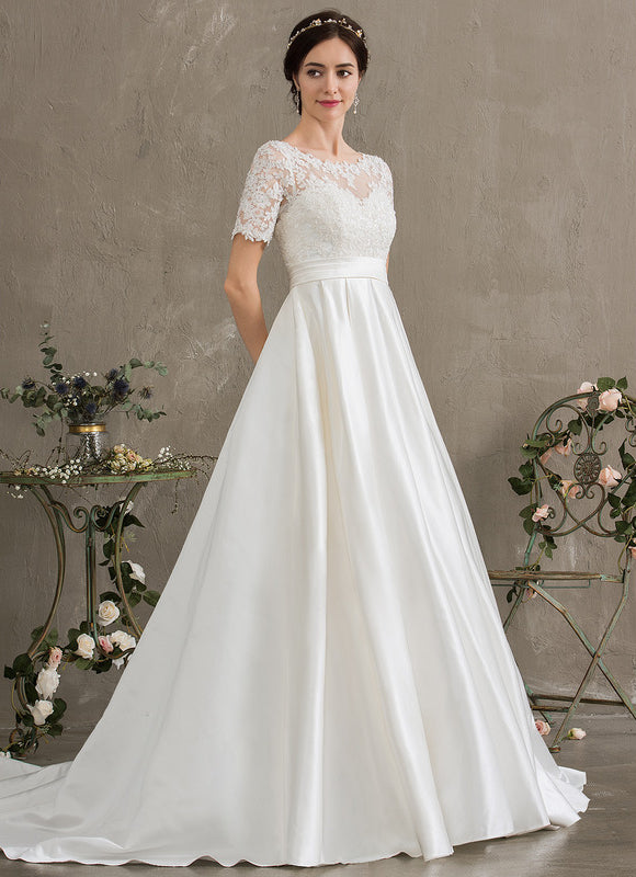 Robe Nuptiale Élégante À Poches - gallery 5