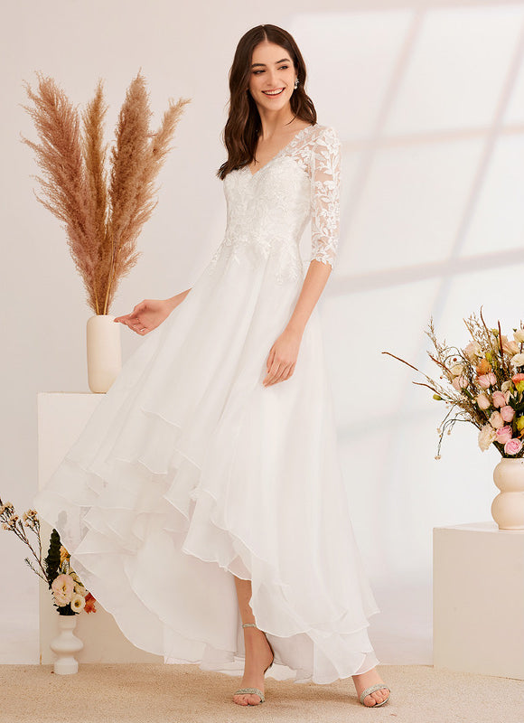 Robe Nuptiale Fluide À Volants Raffinés - gallery 1