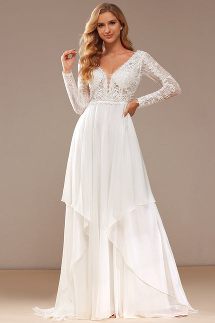 Robe Nuptiale Vaporeuse À Dentelle - gallery 6