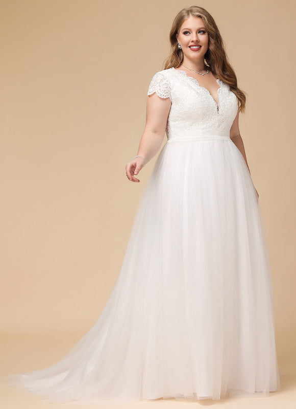 Robe Nuptiale Éthérée À Traîne - gallery 7