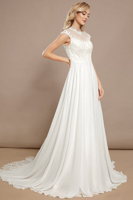 Robe Nuptiale Col Montant Romantique - gallery 2