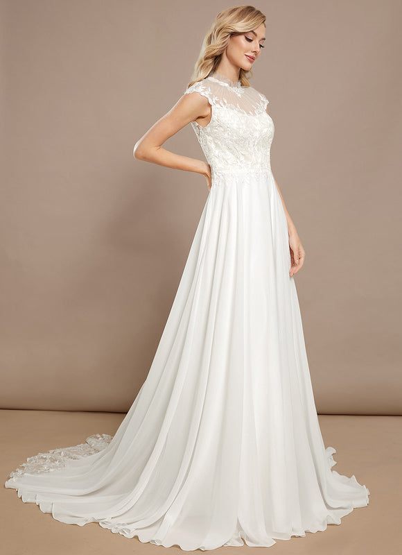 Robe Nuptiale Col Montant Romantique - gallery 2