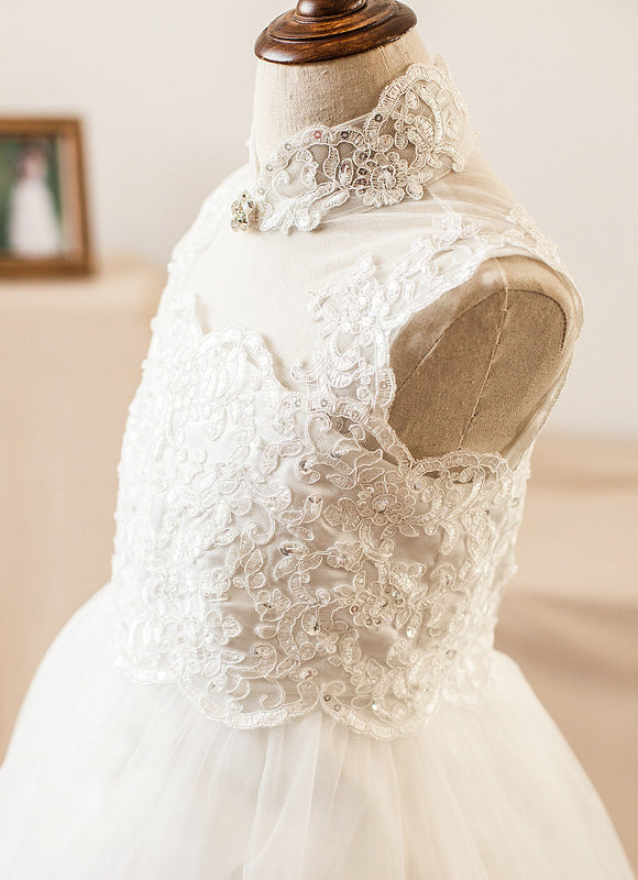 Robe Enfant Mariage Col Montant Élégant - gallery 3