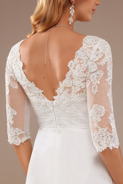 Robe Nuptiale Fluide À Dentelle Raffinée - gallery 5