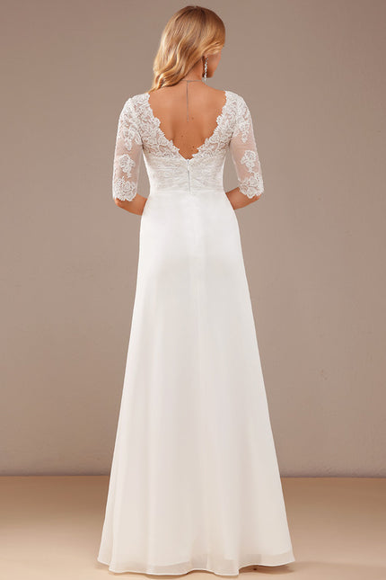 Robe Nuptiale Fluide À Dentelle Raffinée - gallery 3