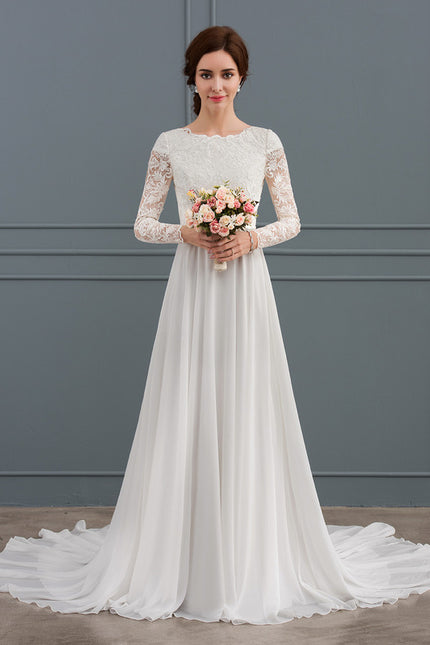 Robe Nuptiale Romantique À Manches Longues - gallery 2