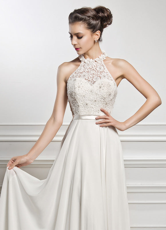 Robe Nuptiale Col Montant Chic - gallery 5