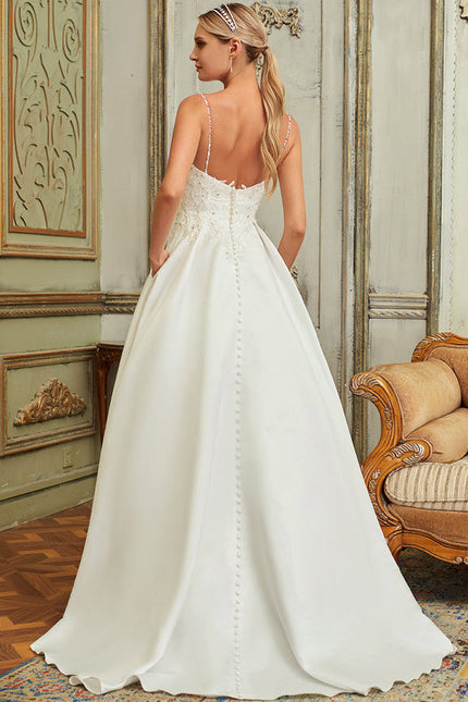 Robe Nuptiale Satinée Avec Poches - gallery 4