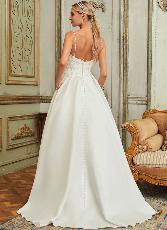 Robe Nuptiale Satinée Avec Poches - gallery 4
