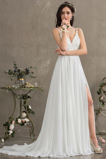 Robe Nuptiale Délicate À Dos Nu - gallery 8
