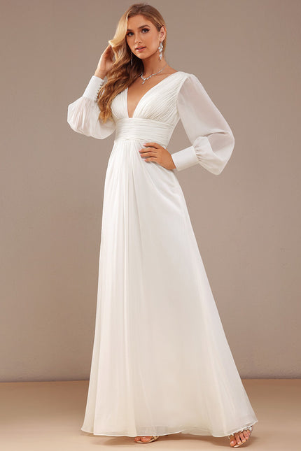 Robe Nuptiale Fluide À Manches Bouffantes - gallery 5
