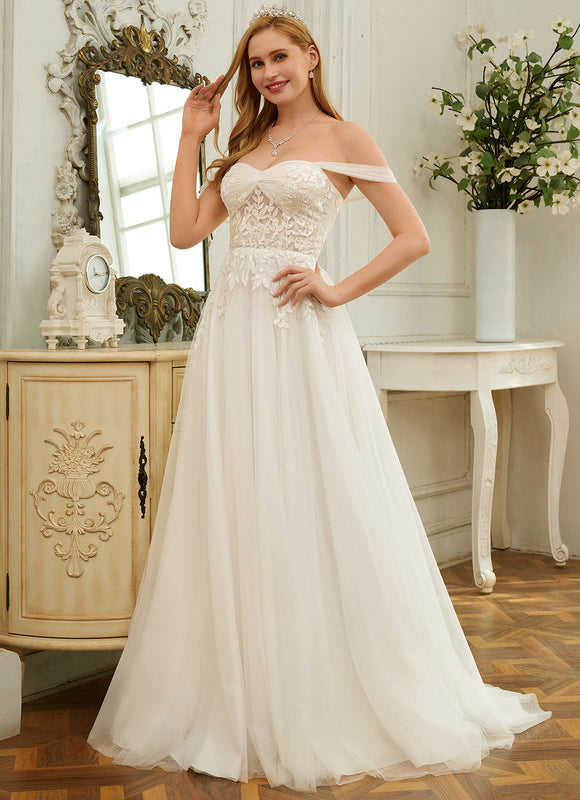 Robe Nuptiale Romantique À Traîne