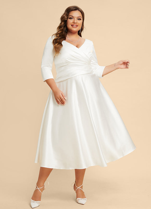 Robe Nuptiale Satinée Élégante Col V - gallery 4