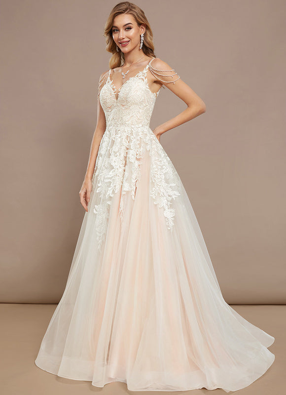 Robe Nuptiale Délicate À Traîne