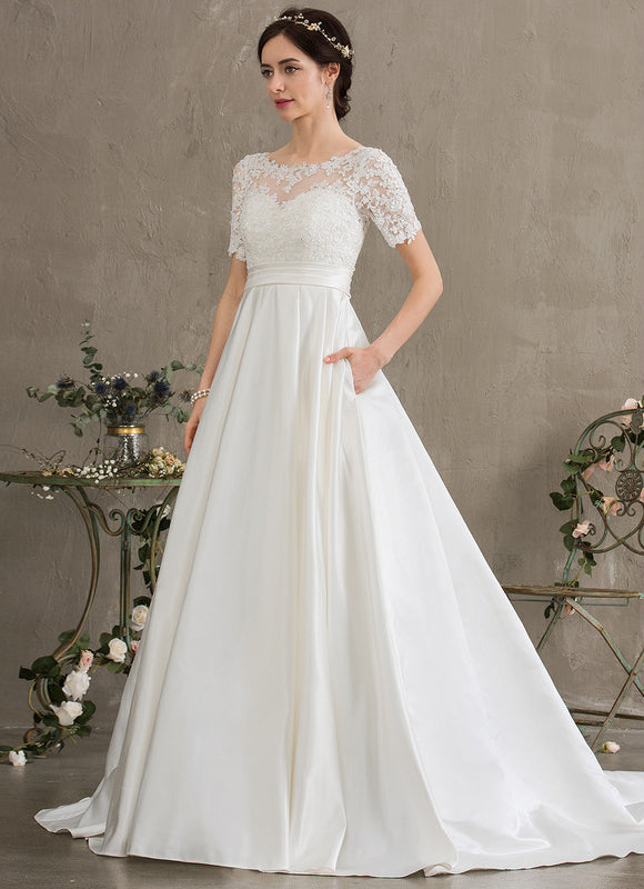 Robe Nuptiale Élégante À Poches - gallery 4
