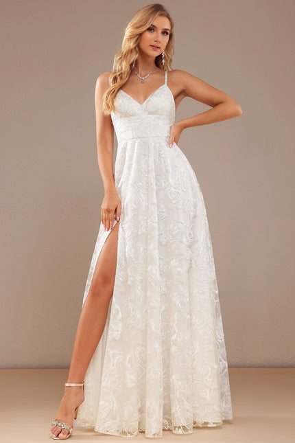 Robe Nuptiale Élégante À Fente