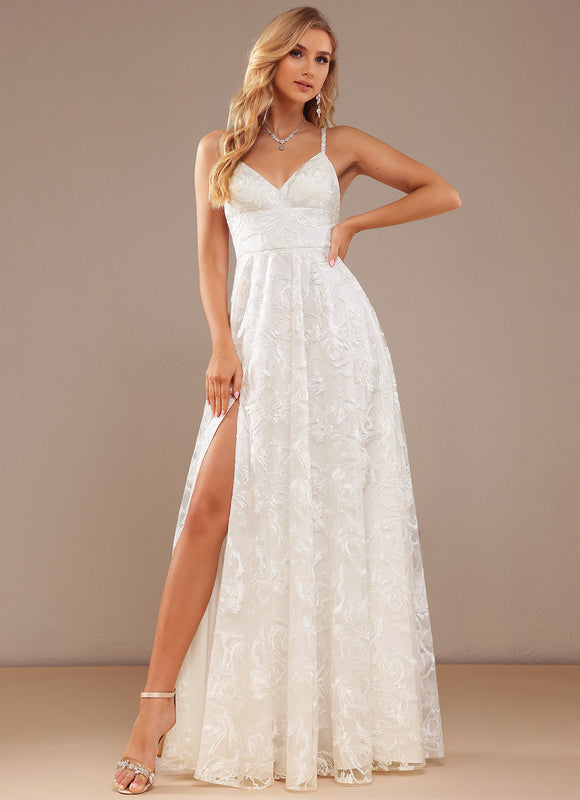 Robe Nuptiale Élégante À Fente