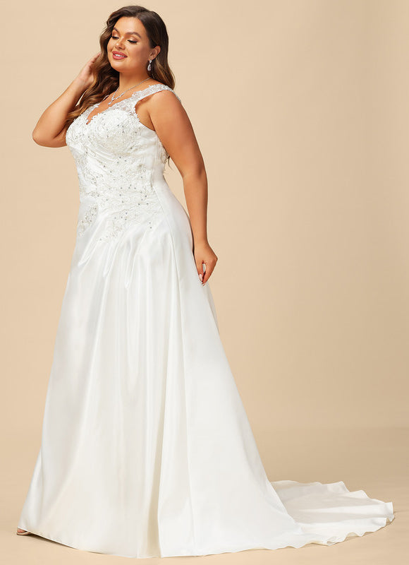 Robe Nuptiale Satinée Élégante Unique - gallery 5