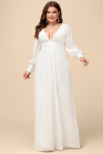 Robe Nuptiale Fluide À Manches Bouffantes - gallery 8