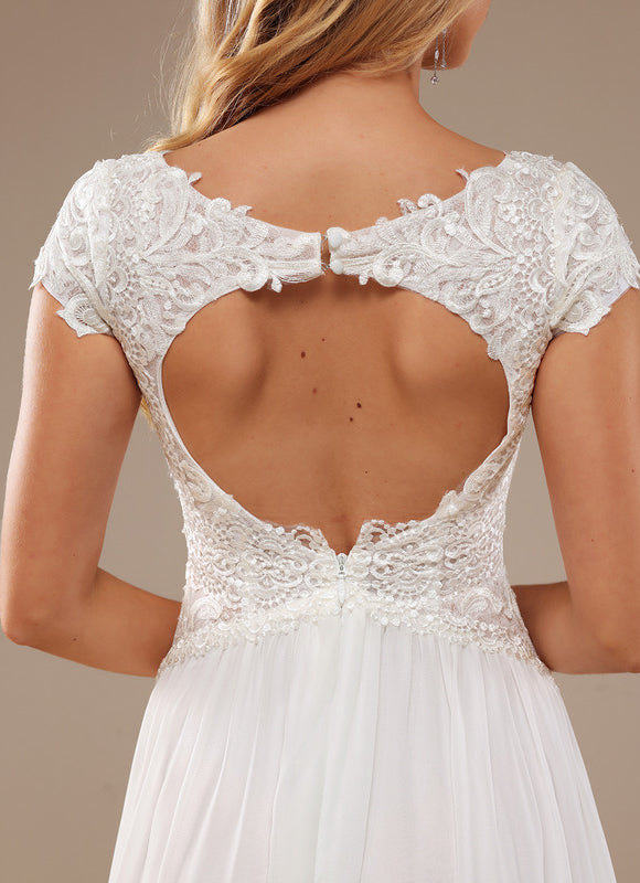Robe De Mariée Fluide À Fente - gallery 1