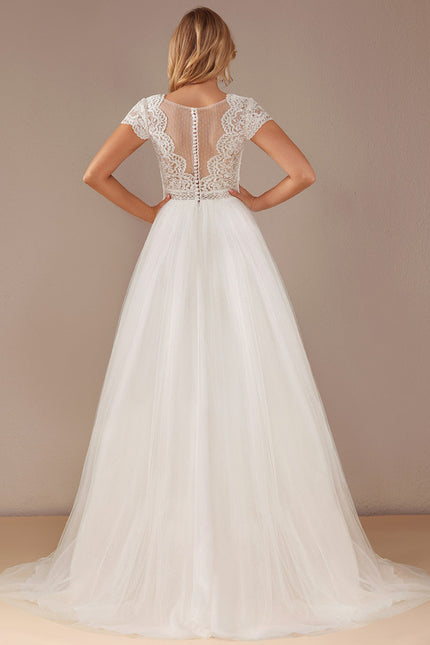 Robe Nuptiale Éthérée À Traîne - gallery 6