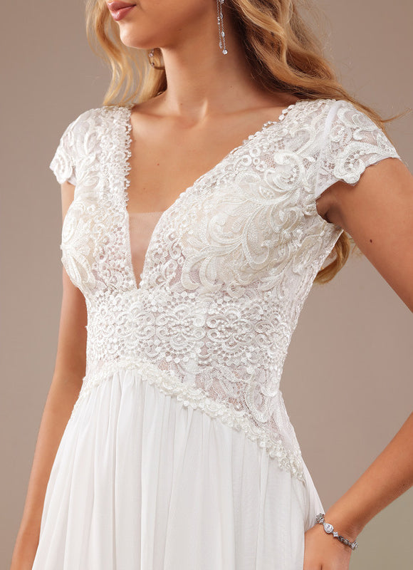 Robe De Mariée Fluide À Fente - gallery 2