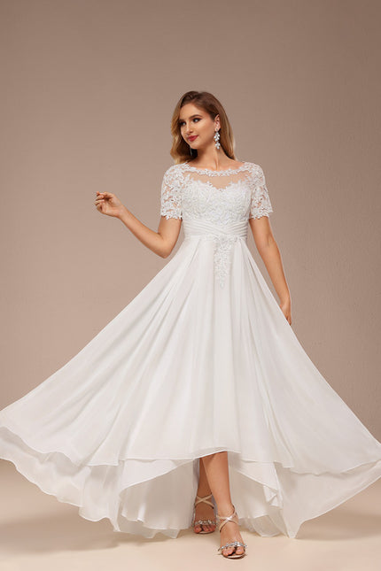 Robe Nuptiale Fluide À Manches Courtes - gallery 6