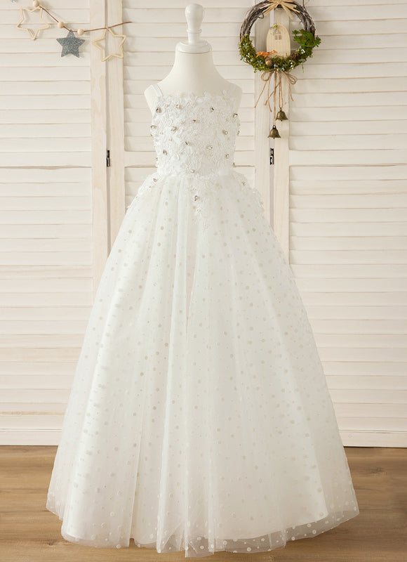Robe De Cérémonie Enfant Perlée Élégante