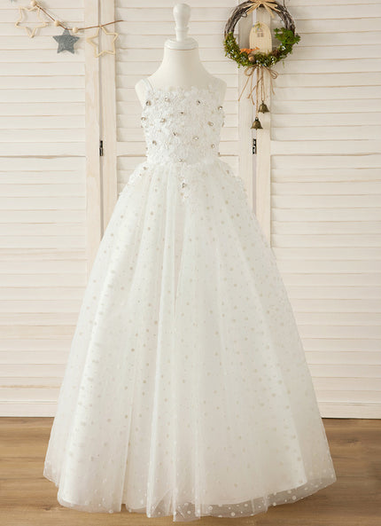Robe De Cérémonie Enfant Perlée Élégante