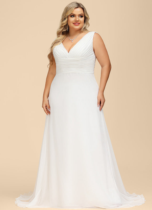 Robe Nuptiale Vaporeuse Élégante Col V - gallery 5
