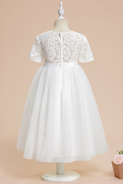 Robe Enfant Tulle Élégante Blanche - gallery 1