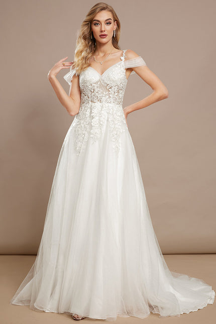 Robe Nuptiale Romantique À Traîne Élégante - gallery 2