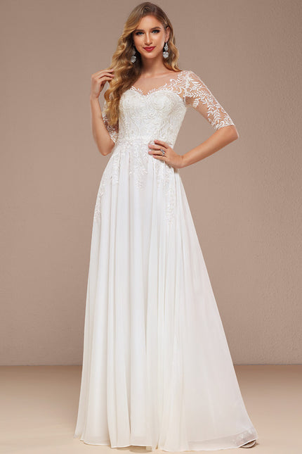 Robe De Mariée Avec Manches Courtes - gallery 2
