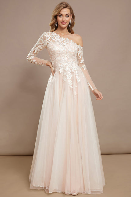 Robe Nuptiale Asymétrique En Tulle