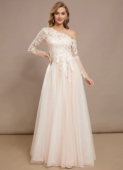Robe Nuptiale Asymétrique En Tulle
