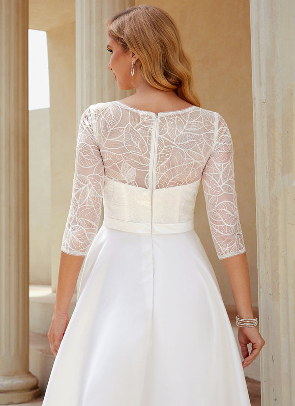 Robe Nuptiale Satinée À Volants. - gallery 1