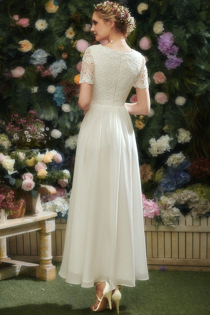 Robe Nuptiale Fluide À Dentelle - gallery 2