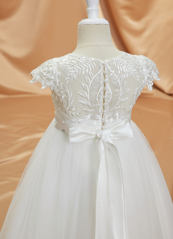 Robe Enfant Mariage Tulle Brodé - gallery 3