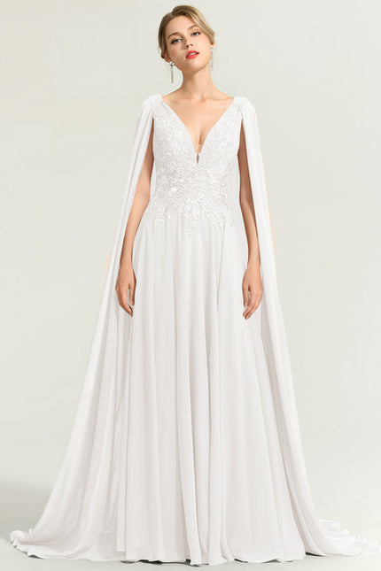 Robe Nuptiale Élégante Avec Cape