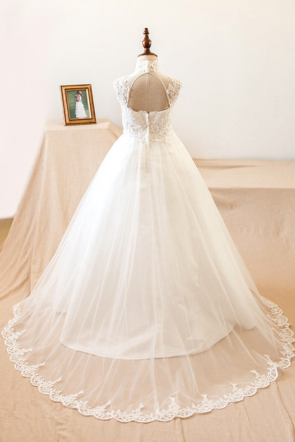 Robe Enfant Mariage Col Montant Élégant - gallery 5