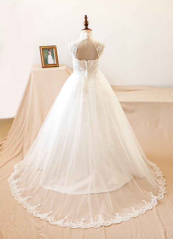 Robe Enfant Mariage Col Montant Élégant - gallery 5