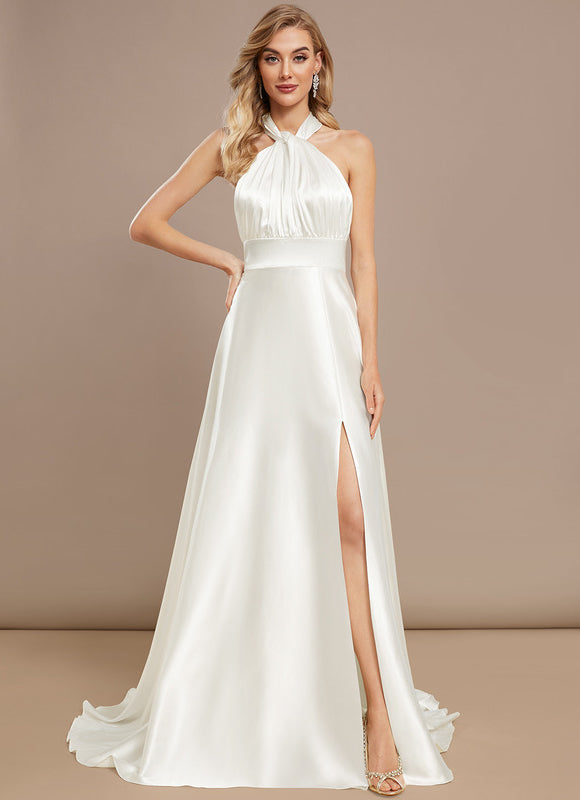 Robe Nuptiale Satinée À Décolleté Croisé - gallery 8