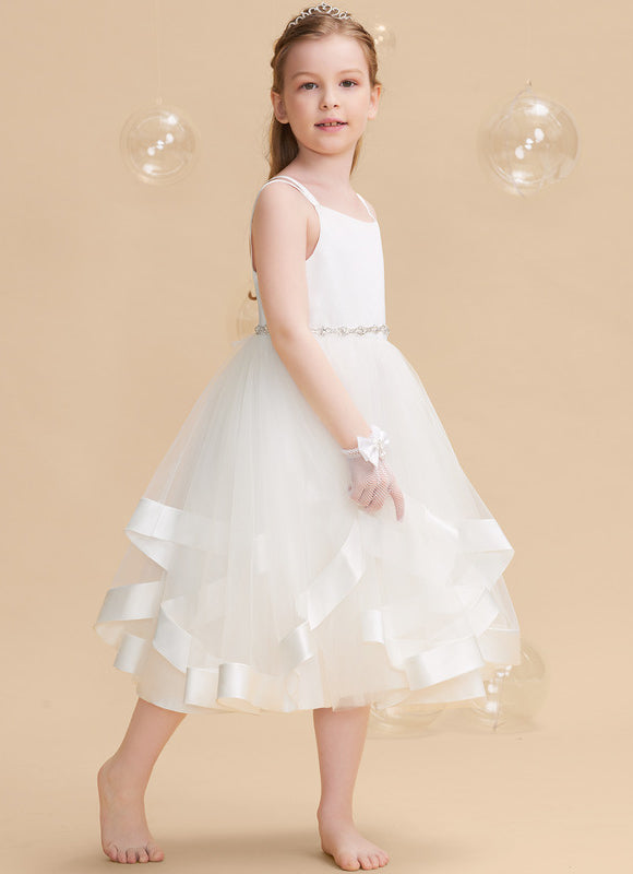 Robe Enfant Satinée Avec Tulle. - gallery 2