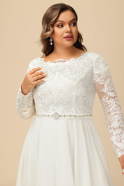 Robe Nuptiale Romantique À Manches Longues - gallery 9