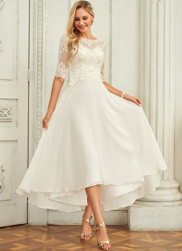 Robe Nuptiale Fluide À Manches Transparentes - gallery 4
