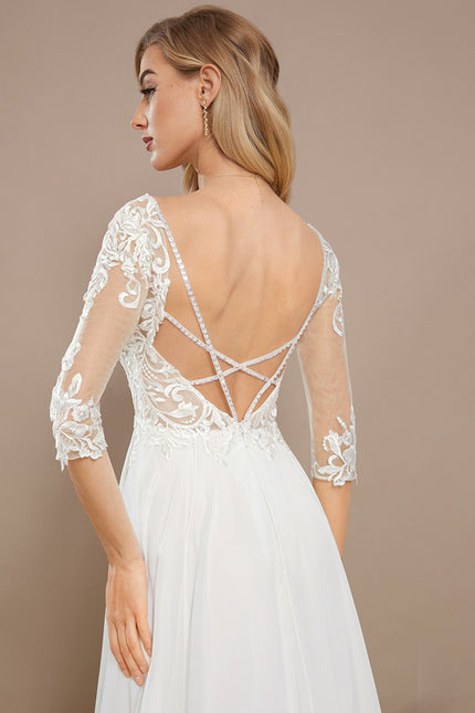 Robe Nuptiale Vaporeuse À Manches. - gallery 5